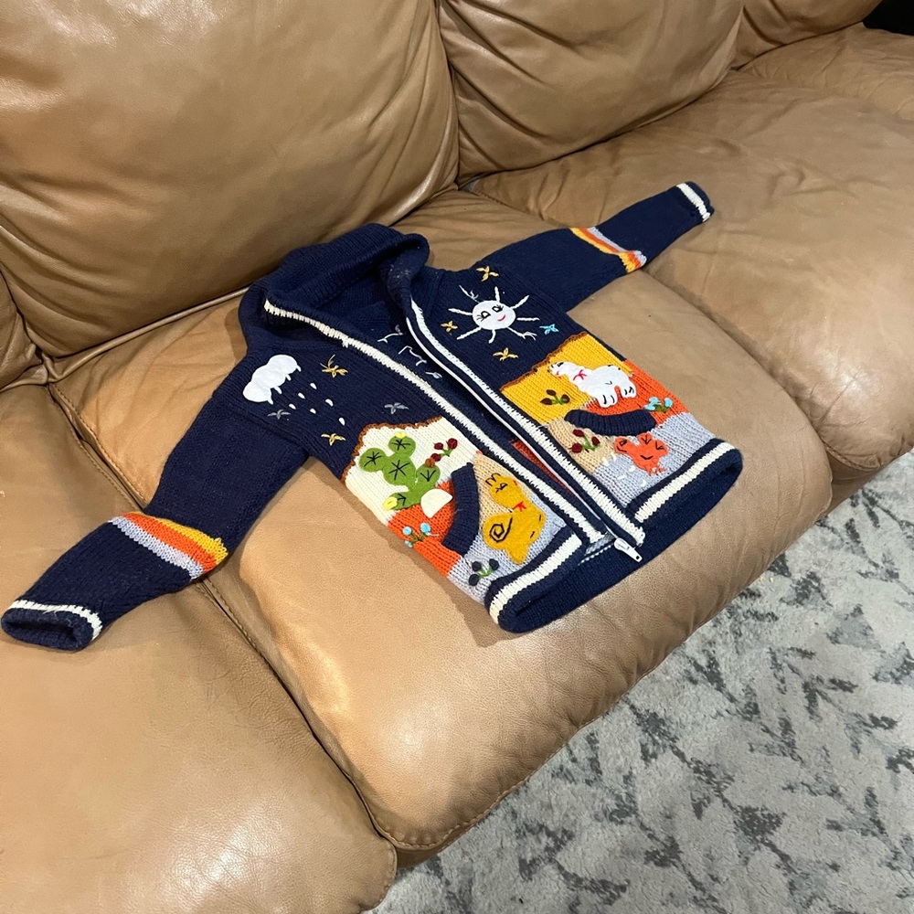 New without tags Peruvian llama zipper down toddler jacket